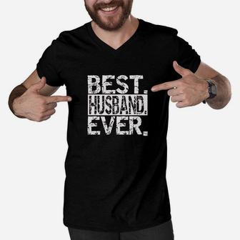 Best Husband Ever Funny Fathers Day Men V-Neck Tshirt | Crazezy