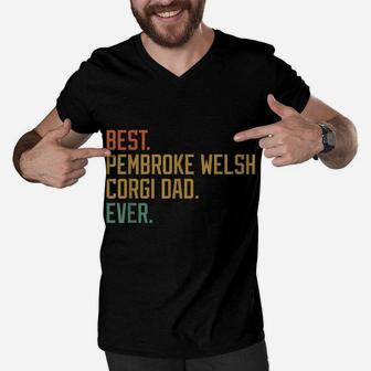 Best Pembroke Welsh Corgi Dad Ever Dog Breed Canine Puppy Men V-Neck Tshirt | Crazezy