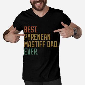 Best Pyrenean Mastiff Dad Ever Dog Breed Father's Day Canine Men V-Neck Tshirt | Crazezy CA