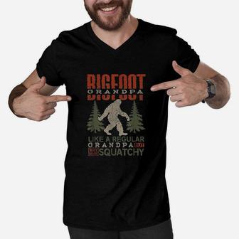 Bigfoot Grandpa Regular Grampy Sasquatch Camping Men V-Neck Tshirt - Thegiftio UK