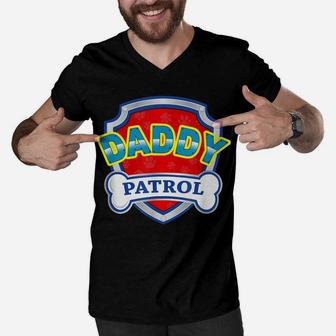 Birthday Boy Daddy Patrol Dogs Lover Kid Men V-Neck Tshirt | Crazezy