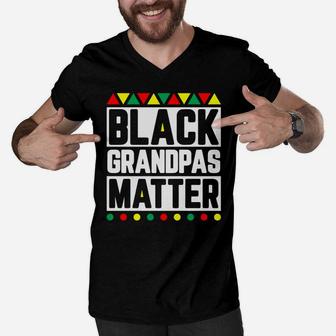Black Grandpas Matter History Month Men V-Neck Tshirt - Thegiftio UK