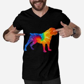 Boerboel Tie Dye Dog Mom Dad Pet Lover Cute Men V-Neck Tshirt | Crazezy DE