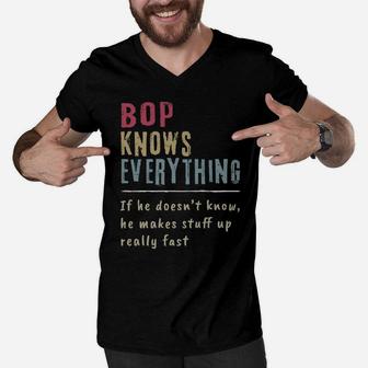 Bop Know Everything - Grandpa Gift Men V-Neck Tshirt | Crazezy DE