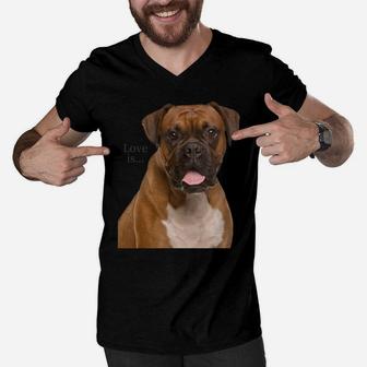 Boxer Dog Shirt Dog Mom Dad Love Is Puppy Pet Women Men Kids Sweatshirt Men V-Neck Tshirt | Crazezy UK