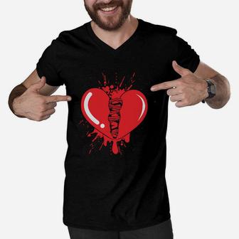 Broken Heart Gift For Valentines Day Happy Valentines Day Men V-Neck Tshirt - Seseable