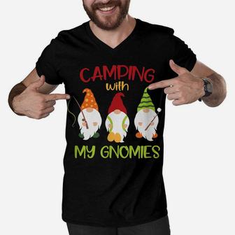 Camping With My Gnomies Dad Gnome Camp Fathers Day Graphic Men V-Neck Tshirt | Crazezy CA