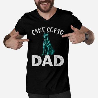 Cane Corso Dad Unique Hand Drawn Art Gift Lover Dog Graphics Men V-Neck Tshirt | Crazezy