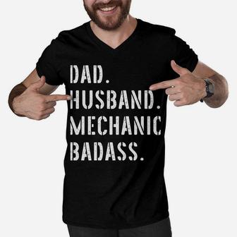 Car Mechanic Dad Gifts From Daughter Son Wife Men V-Neck Tshirt | Crazezy DE