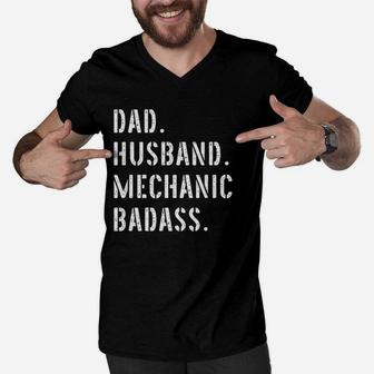 Car Mechanic Dad Gifts From Daughter Son Wife Men V-Neck Tshirt | Crazezy