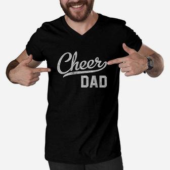 Cheer Dad Proud Cheerleading Dad Gift Men V-Neck Tshirt | Crazezy