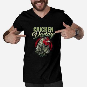 Chicken Daddy Chicken Dad Farmer Poultry Farmer Men V-Neck Tshirt | Crazezy DE