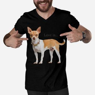 Chihuahua Shirt Dog Mom Dad Tee Love Pet Puppy Chiuauaha T Raglan Baseball Tee Men V-Neck Tshirt | Crazezy UK