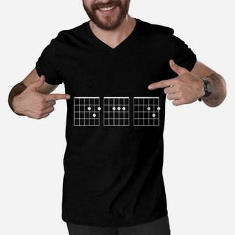 Chord Guitar Best Dad Ever Men V-Neck Tshirt | Crazezy UK