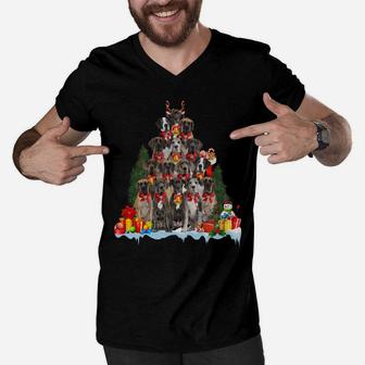 Christmas Pajama Great Dane Xmas Tree Gifts Dog Dad Mom Sweatshirt Men V-Neck Tshirt | Crazezy AU