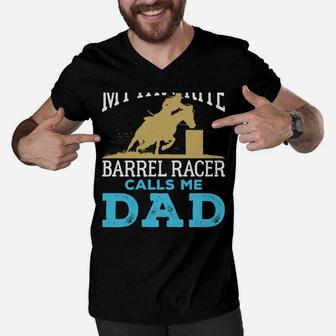 Cool Barrel Racing Dad Horse Funny Rodeo Sport Men V-Neck Tshirt | Crazezy