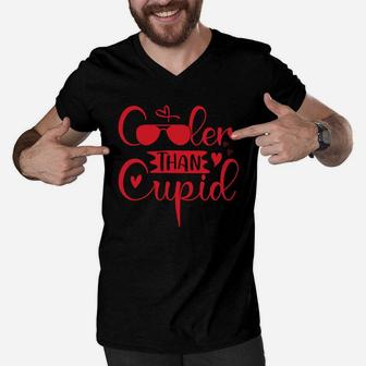 Cooler Than Cupid Valentines Day Present Happy Valentines Day Men V-Neck Tshirt - Seseable