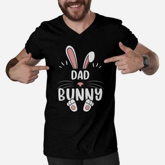 Dad Bunny Funny Matching Easter Bunny Egg Hunting Men V-Neck Tshirt | Crazezy