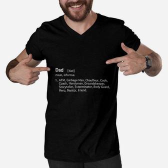 Dad Definition Fathers Day Men V-Neck Tshirt | Crazezy CA