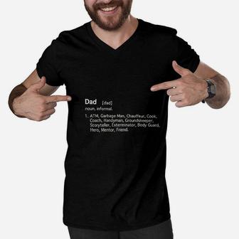 Dad Definition Fathers Day Men V-Neck Tshirt | Crazezy DE