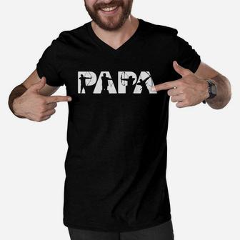 Dad Funny Papa Archery Father Gift Men V-Neck Tshirt | Crazezy AU