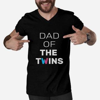 Dad Of The Twins Men V-Neck Tshirt | Crazezy AU