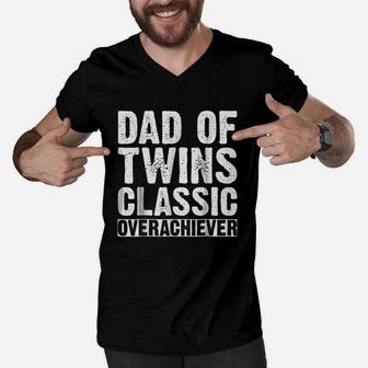 Dad Of Twins Classic Overachiever Men V-Neck Tshirt | Crazezy UK