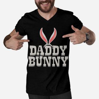 Daddy Bunny |Funny Saying & Cute Family Matching Easter Gift Men V-Neck Tshirt | Crazezy