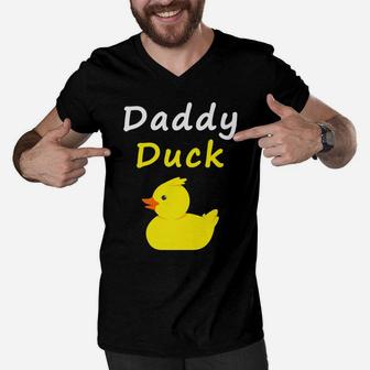 Daddy Duck Rubber Duck Dad Men V-Neck Tshirt | Crazezy