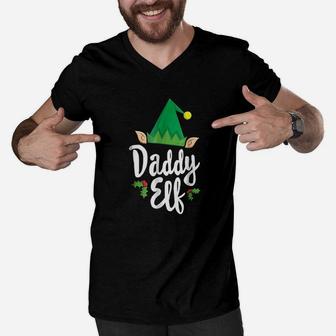 Daddy Elf Men V-Neck Tshirt | Crazezy UK