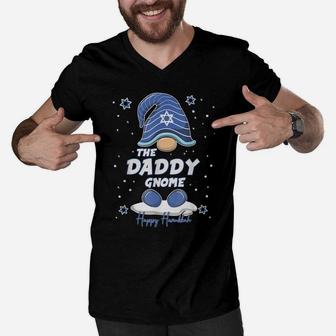Daddy Gnome Funny Hanukkah Family Matching Gift Pajama Men V-Neck Tshirt | Crazezy AU