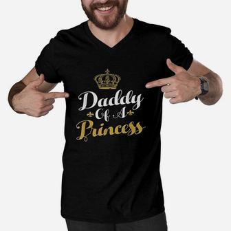 Daddy Of A Princess Men V-Neck Tshirt | Crazezy CA