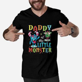 Daddy Of The Little Monster Men V-Neck Tshirt | Crazezy CA