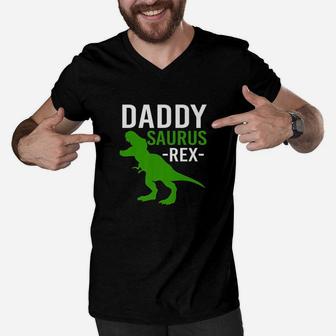 Daddy Saurus Rex Men V-Neck Tshirt | Crazezy