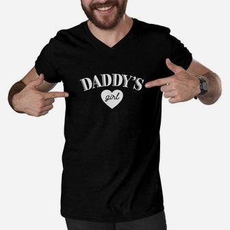 Daddys Girl Cute Daughter Love Dad Gift Men V-Neck Tshirt | Crazezy