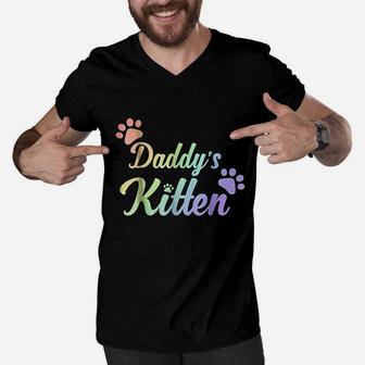 Daddys Kitten Men V-Neck Tshirt | Crazezy UK