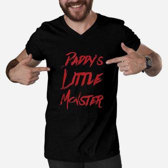 Daddys Little Monster Men V-Neck Tshirt | Crazezy DE