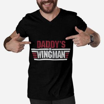 Daddys Wingman Men V-Neck Tshirt | Crazezy UK