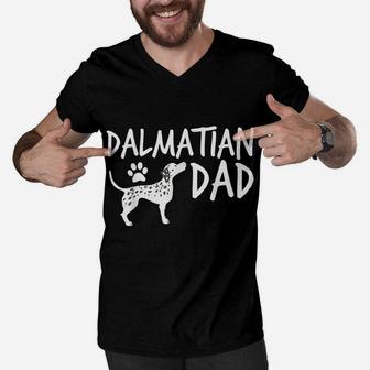 Dalmatian Dad Cute Dog Puppy Pet Animal Lover Gift Men V-Neck Tshirt | Crazezy