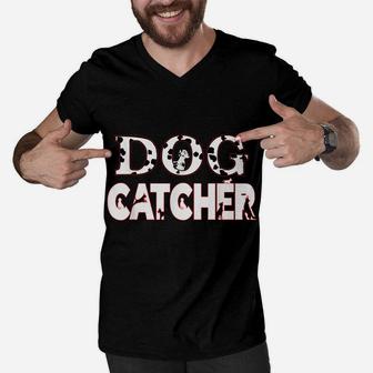 Dalmatian Dog Catcher Costume Family Dog Costume Dad Or Mom Men V-Neck Tshirt | Crazezy UK