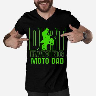 Dirt Racers Dad Dirt Bike Racing Motocross Dad Men V-Neck Tshirt - Monsterry CA