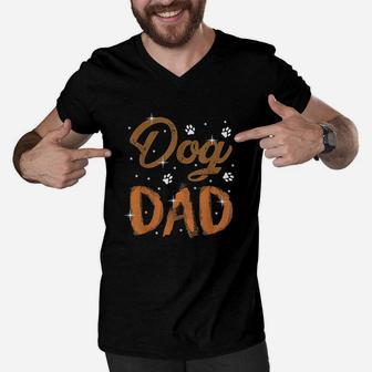 Dog Dad For Men Cute Fathers Day Dog Lover Gift Men V-Neck Tshirt | Crazezy