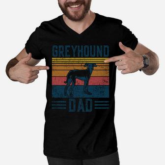 Dog | Italian Greyhound Papa - Vintage Greyhound Dad Men V-Neck Tshirt | Crazezy
