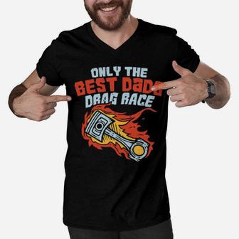 Drag Race For A Racing Dad Men V-Neck Tshirt - Monsterry DE