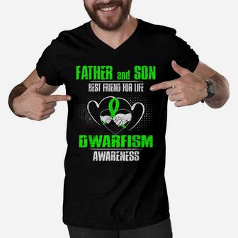 Father And Son Best Friend Of Life Dwarfism Awareness Men V-Neck Tshirt | Crazezy