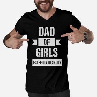 Fathers Day From Daughters Dad Of Girls Men V-Neck Tshirt - Monsterry