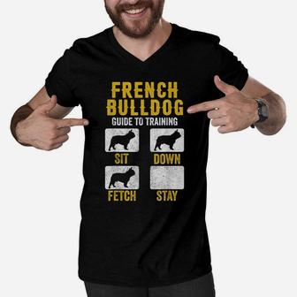 French Bulldog Guide To Training Shirts, Dog Mom Dad Lovers Men V-Neck Tshirt | Crazezy