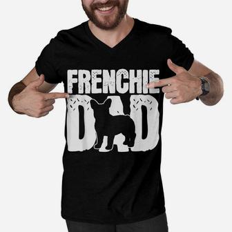 Frenchie French Bulldog Dad Father Papa Fathers Day Gift Men V-Neck Tshirt | Crazezy