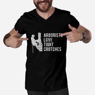 Funny Arborist Father Day Tree Climber Gift Men V-Neck Tshirt | Crazezy