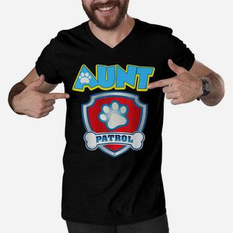 Funny Aunt Patrol - Dog Mom, Dad For Men Women Men V-Neck Tshirt | Crazezy UK